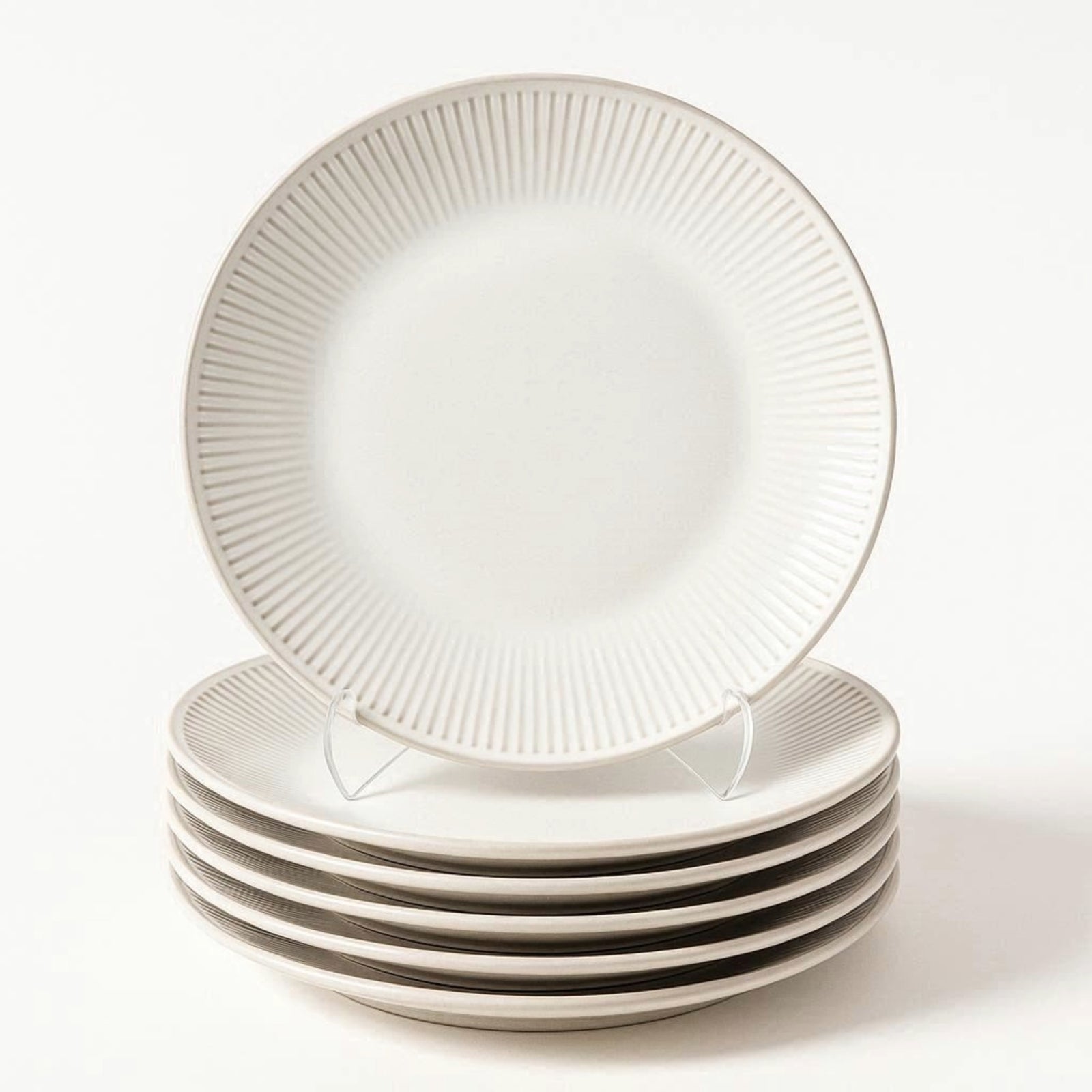 Reactive Cream Glaze Dinnerware Dinner Plate Set 26cm | Set-of-4 | Cream