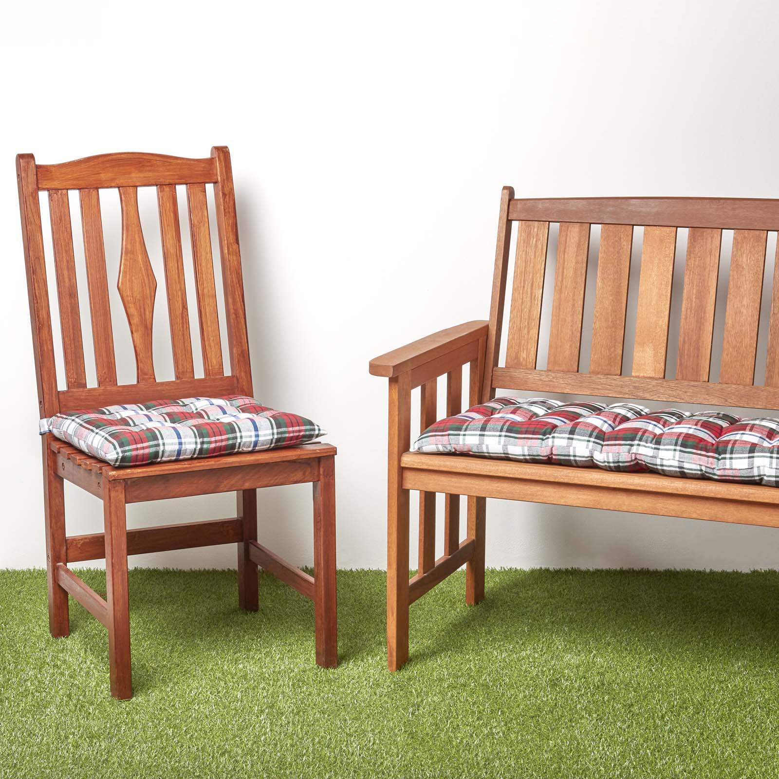 Tartan Check Bench Cushion 2 & 3 Seater | 2 | Red