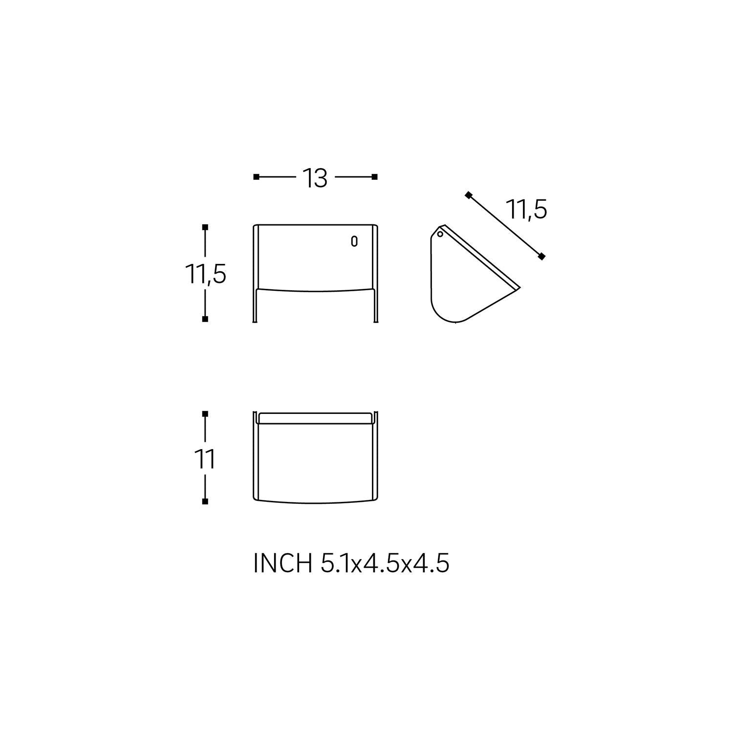 Toilet Roll Holder, Wall-mounted, 11,5 Cm. Collection Bwc | Matte Black