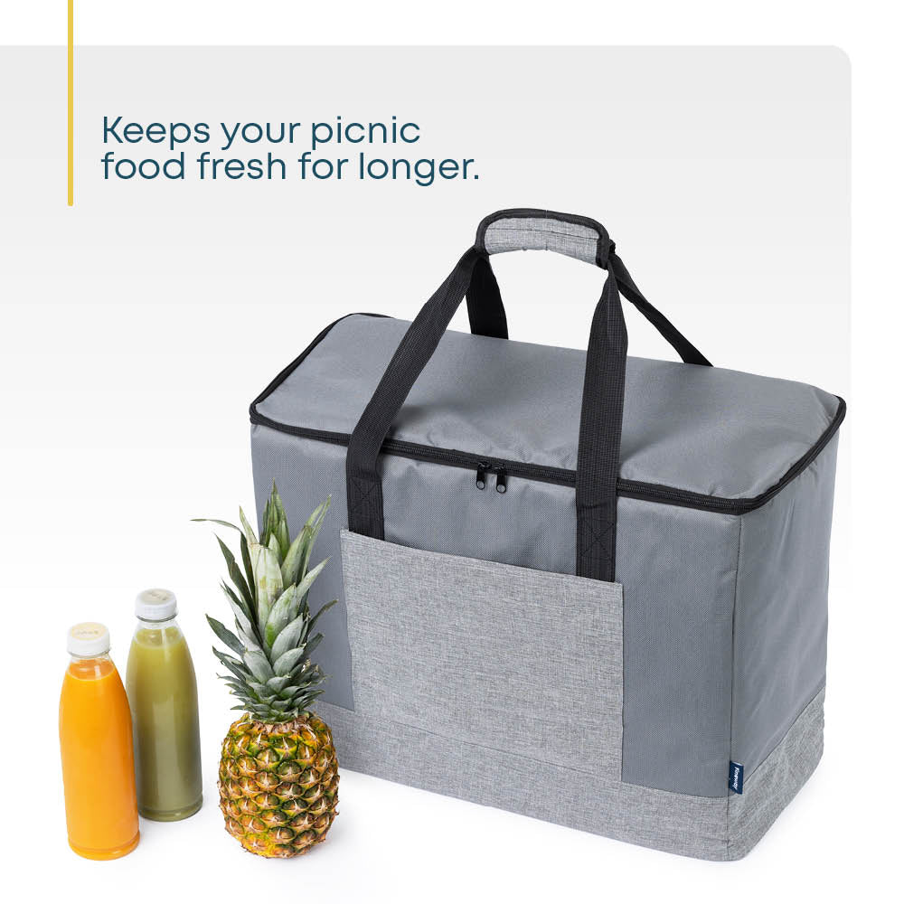 60l Insulated Cooler Bag With Strap | Grey