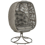 Foldable Egg Chair With Cushions, Outdoor Swivel Lounger | Sand