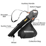 3000w Corded Leaf Blower & Vacuum, 3-in-1 Mulcher, Garden Vac & Hoover With 35l Bag, 10m Cable