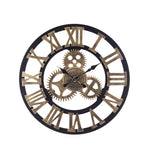 Industrial Large Retro Silent Wall Clock For Home Decor | Gold
