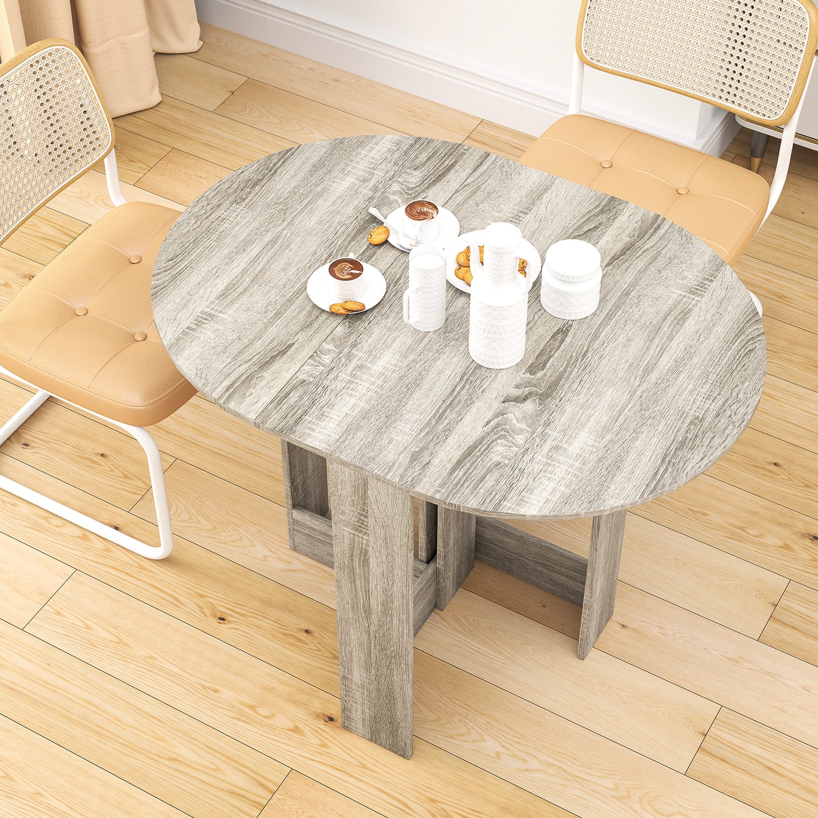 Folding Drop Leaf Dining Table Foldable Dinner Table