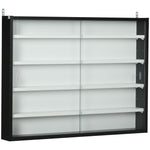 5-tier Wall Display Shelf Unit Cabinet Shelves Glass Doors | One Size | Multi Colour