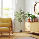 Indoor Artificial Plant, Faux Potted Silk Olive Tree | Large | Green
