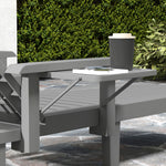 Set Of 2 Resin Reclining Sun Loungers For Garden | Dark Gray