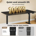 Electric Standing Desk  Adjustable Height Workstation Metal Frame Black | Black
