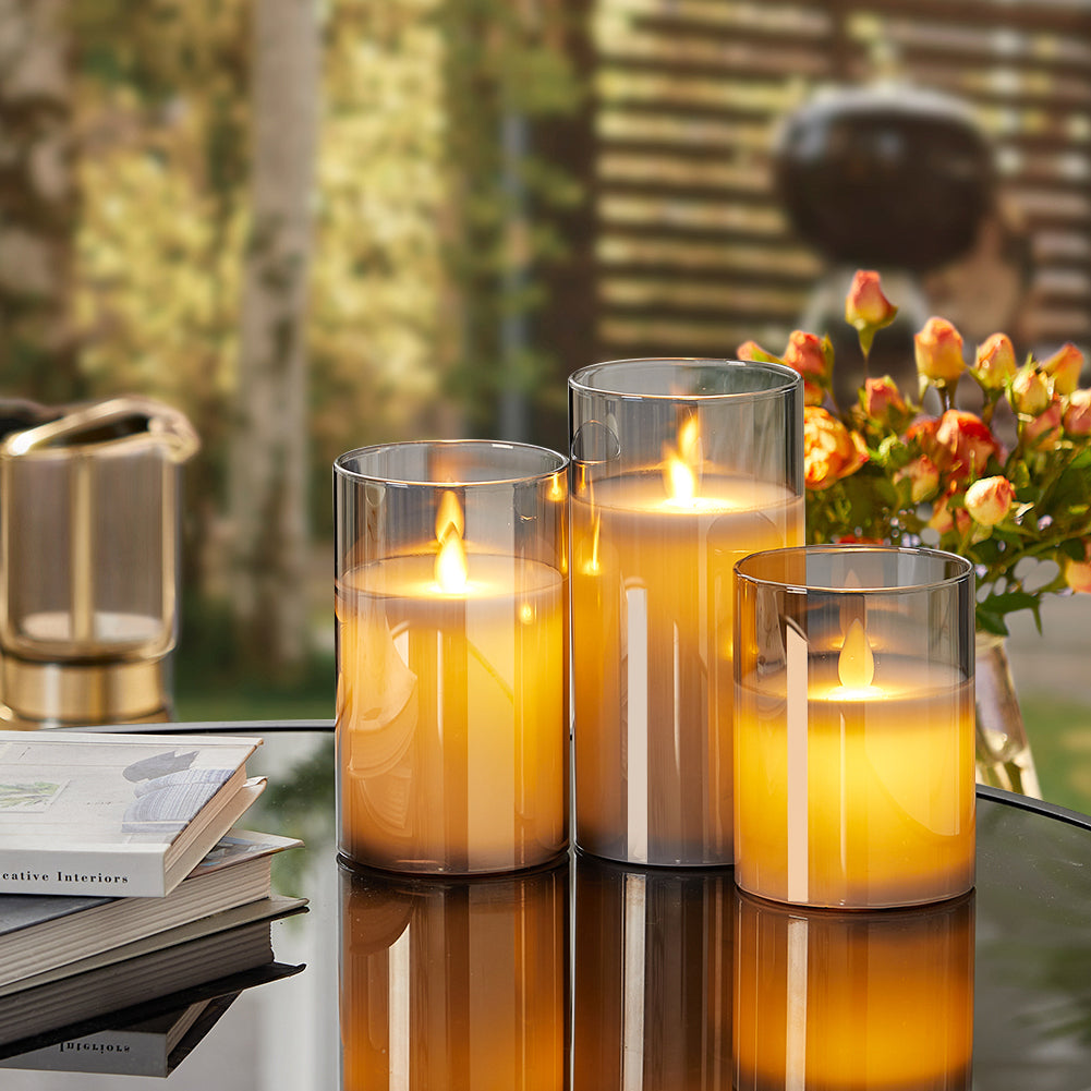 3pcs Flameless Led Candle Set With Remote Control
