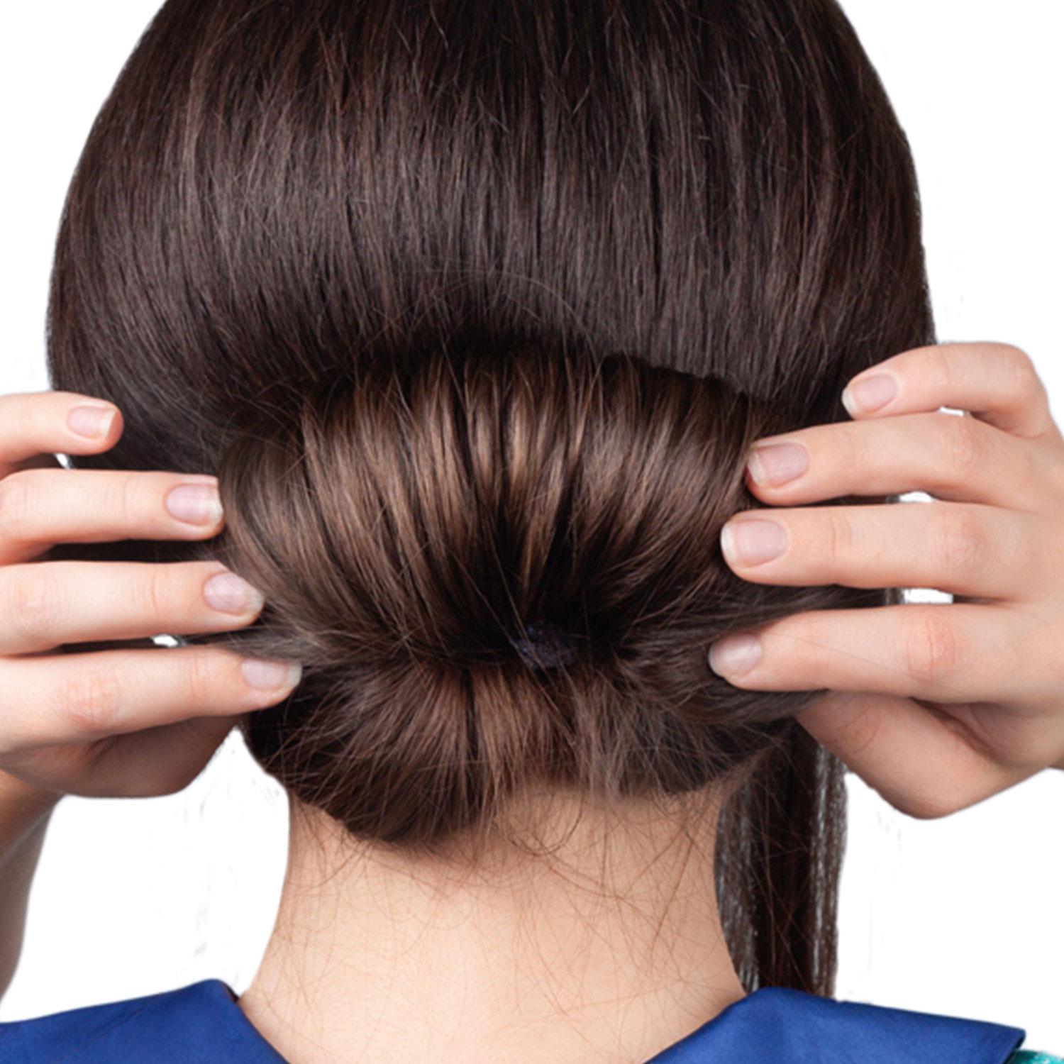 Women's Hair Styling Bun Maker Donut Former Twist Magic Diy Tool, Light Brown