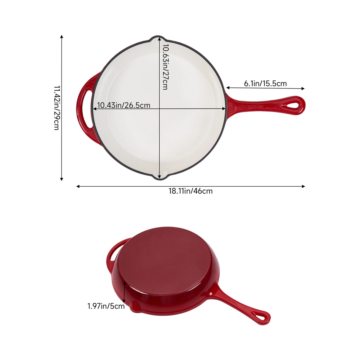 Breeins Enameled Cast Iron Skillet With Handles