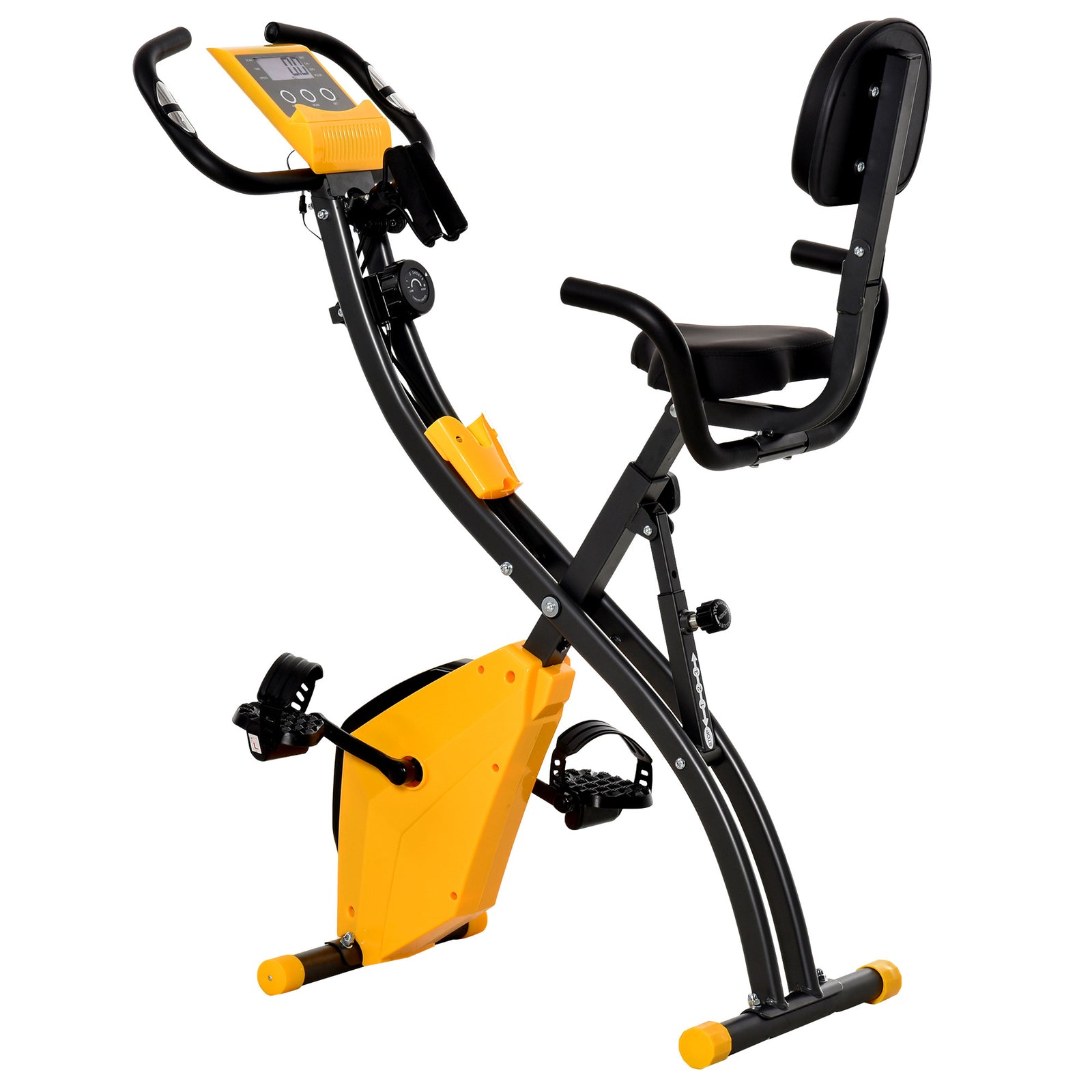 2-in-1 Folding Exercise Bike With 8-level Magnetic Resistance | Yellow