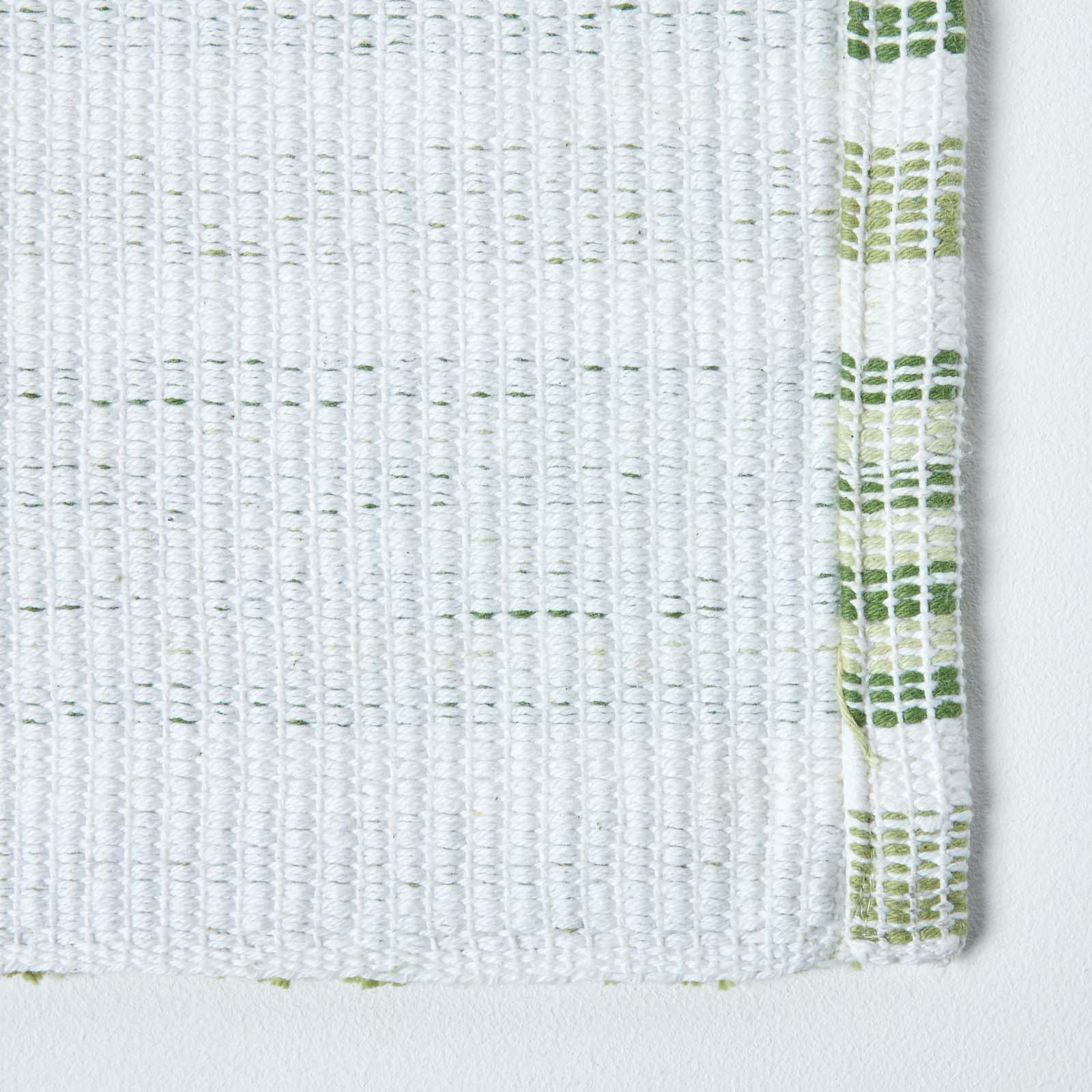 Handloomed Striped Cotton Bath Mat | 40 x 60cm | Green