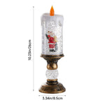 Christmas Led Candle Ornament With Santa Claus & Bear Design – Festive Holiday Decoration