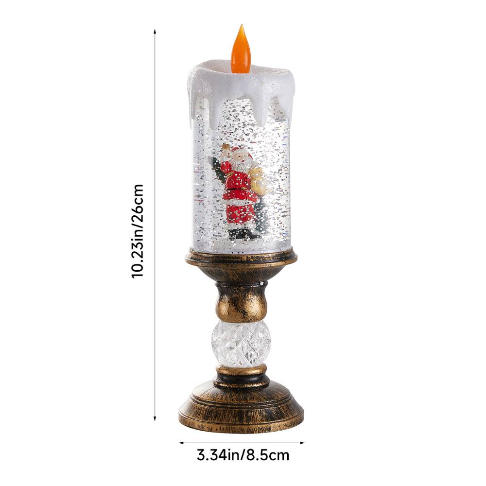 Christmas Led Candle Ornament With Santa Claus & Bear Design – Festive Holiday Decoration