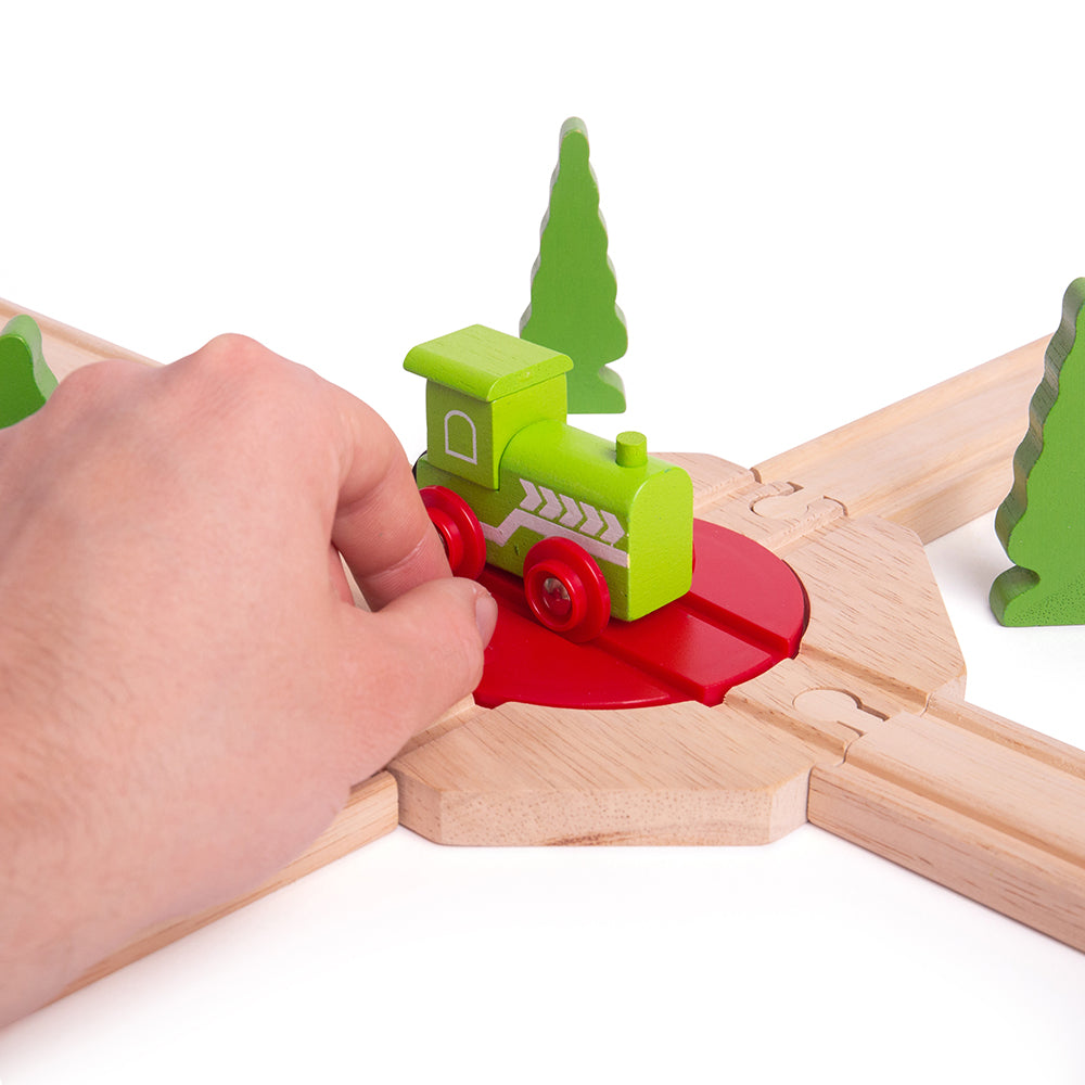 Bigjigs Toys 4 Way Track Turntable for Wooden Train Sets