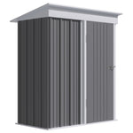 Steel Garden Shed, Small Lean-to Shed For Bike Tool, 5x3 Ft | Gray