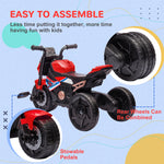 3 In 1 Baby Trike With Headlights, Music, Horn | Red