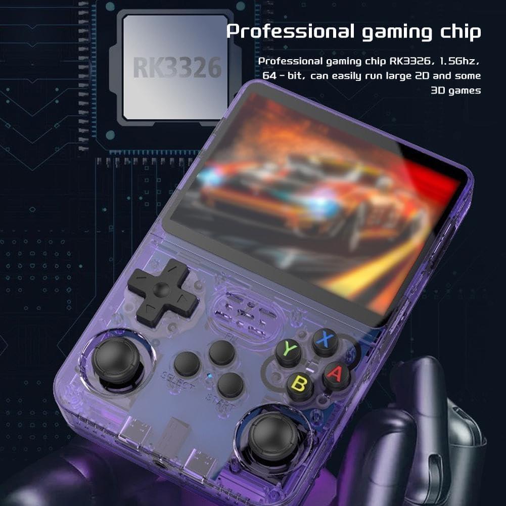 R36s Retro Handheld Game Console 3.5" Ips Display Usb Rechargeable | Purple