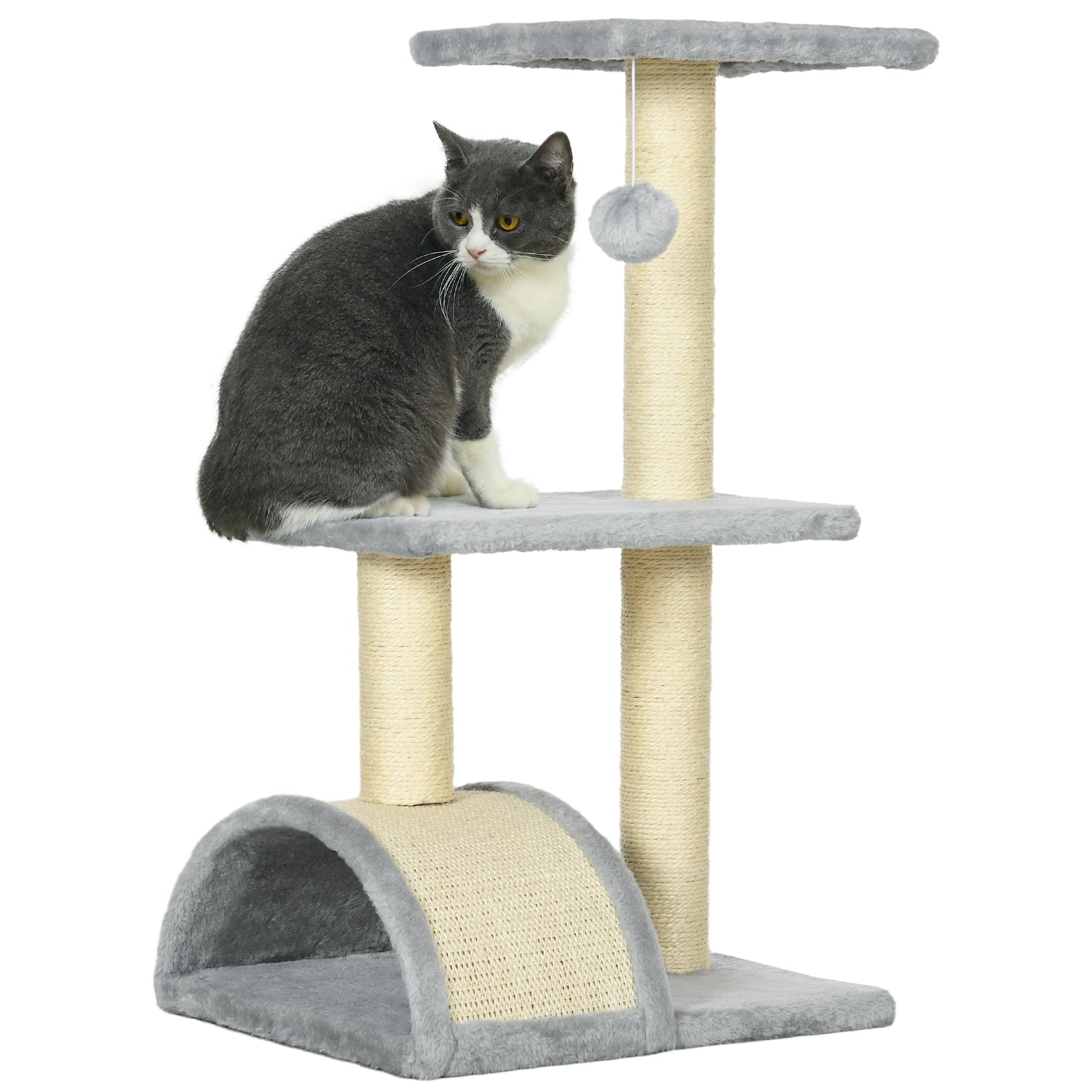 72cm Cat Tree Climbing Tower With Sisal Scratching Post | Gray