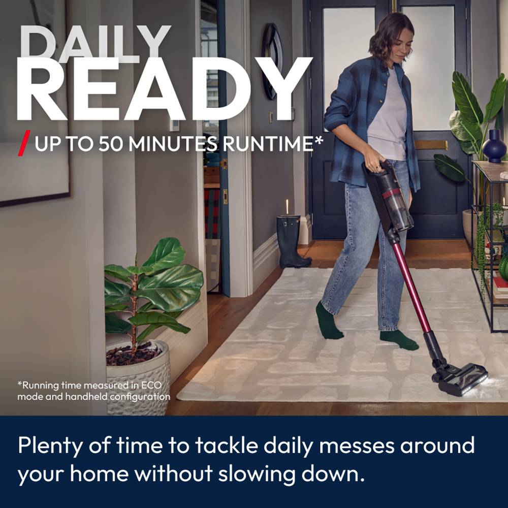 200w Cordless Stick Vacuum Cleaner With Anti-tangle Brush, Led Floor Lights, 50-min Runtime, Detachable Battery & Handheld Mode