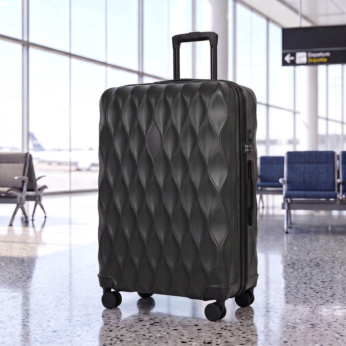 Suitcase, Hard Shell Carry On Luggage With Tsa Lock | 98l | Black