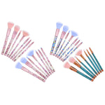 Cosmic Makeup Brush Set 7pc Liquid Glitter Handle Beauty Tool Kit Pink