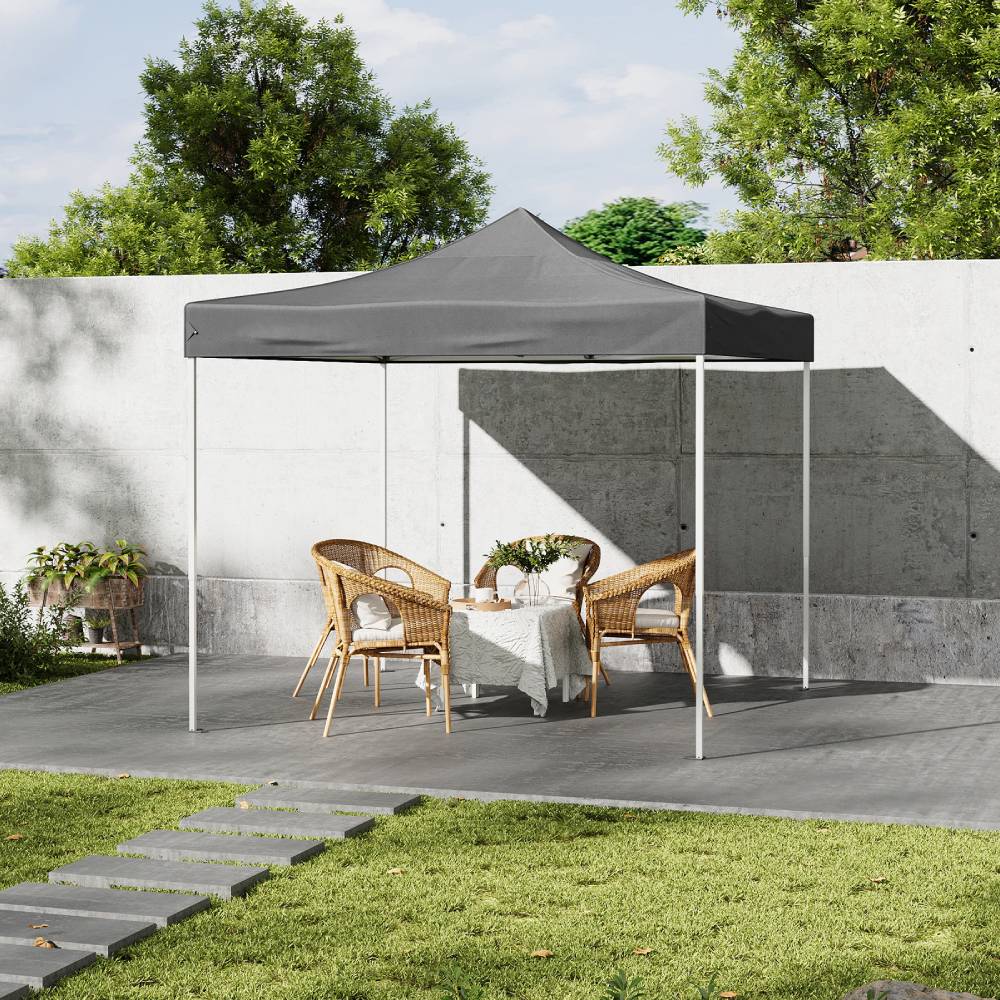 Pop-up Canopy Tent, Portable Outdoor Gazebo With Steel Frame For Garden | Black