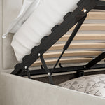 Rhodes Velvet Ottoman Bed | Small Double | Natural