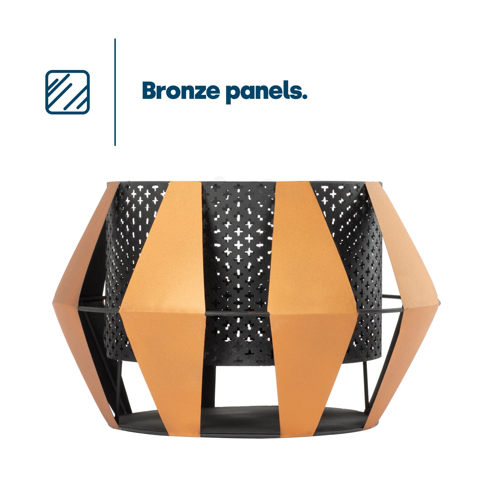 Sunburst Iron Fire Pit With Bbq Grill - Black / Bronze