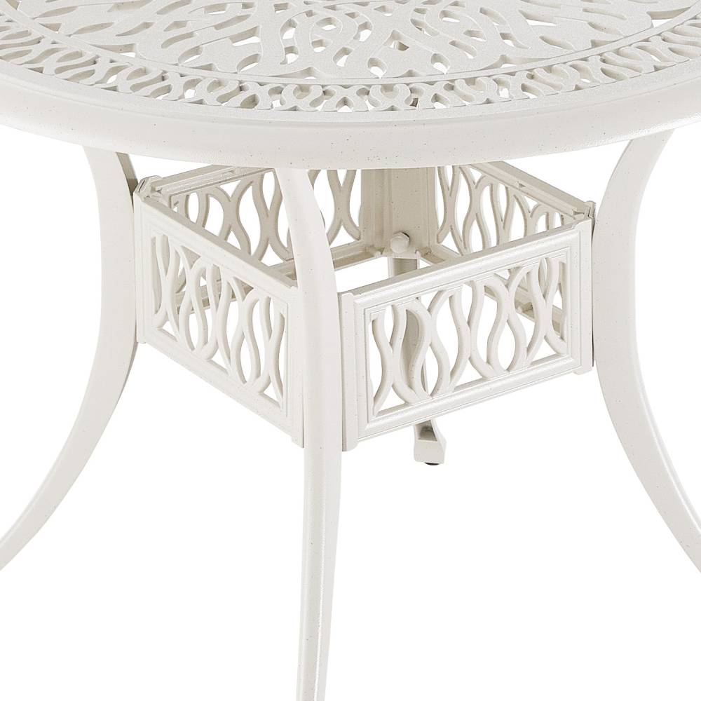 Vintage Round Cast Aluminium Garden Bistro Table,90cm Dia X 73cm H | 90cm | White