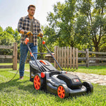 1800w Electric Lawnmower With 40cm Cutting Width, Mulching Feature