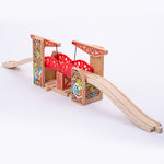 Bigjigs Toys Double Lifting Graffiti Bridge for Wooden Train Sets