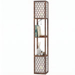 2-light Modern Floor Lamp W/ Shelves, Bedroom | Rustic Brown