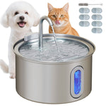 Pawhut 2.5l Cat Water Fountain For Drinking Stainless Steel Ultra-silent