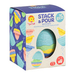 Tiger Tribe Eco Stack & Pour Bath Egg - 7 Pcs Stacking Bath Toy