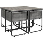 Rattan Dining Set, Rattan Cube Dining Sets Space-saving