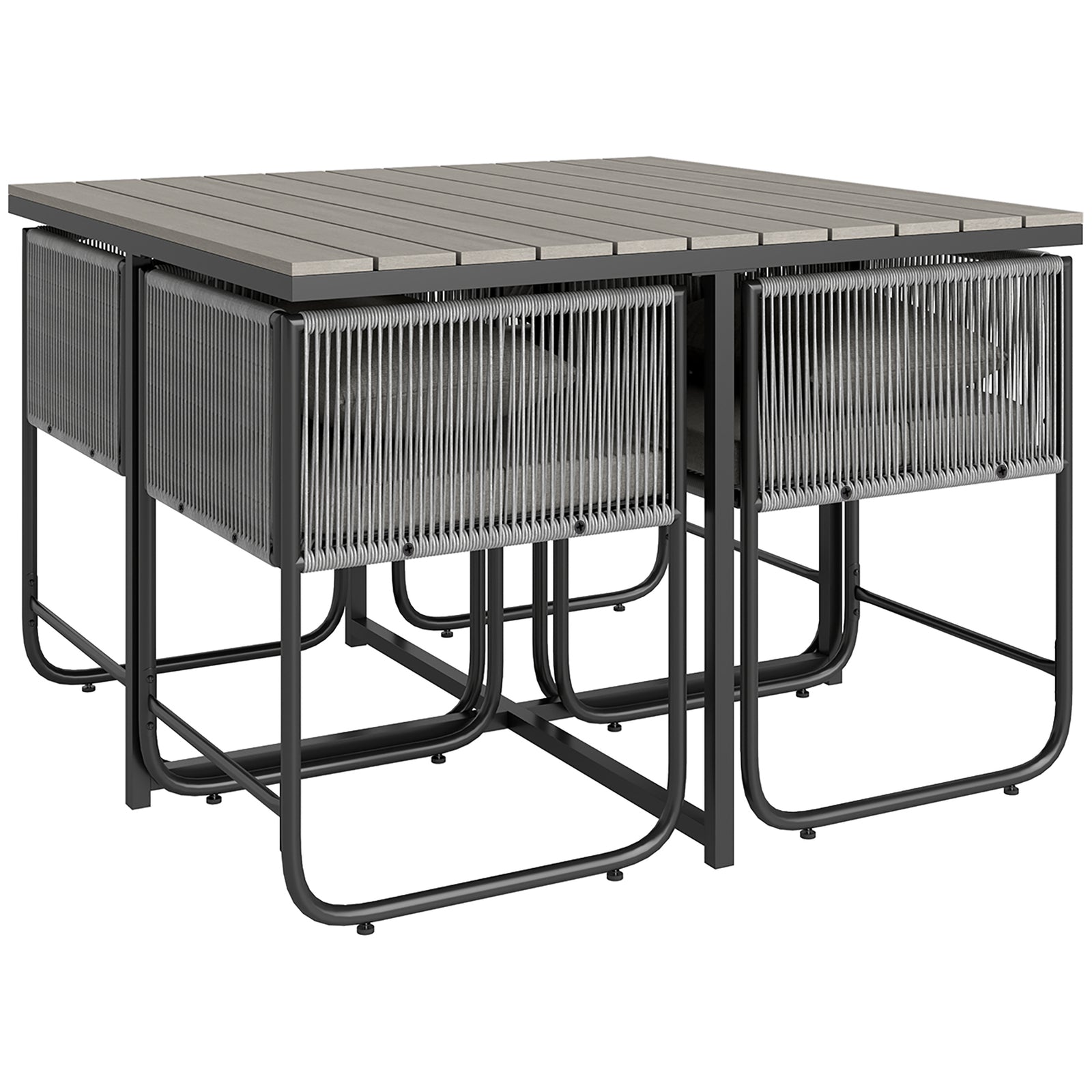 Rattan Dining Set, Rattan Cube Dining Sets Space-saving