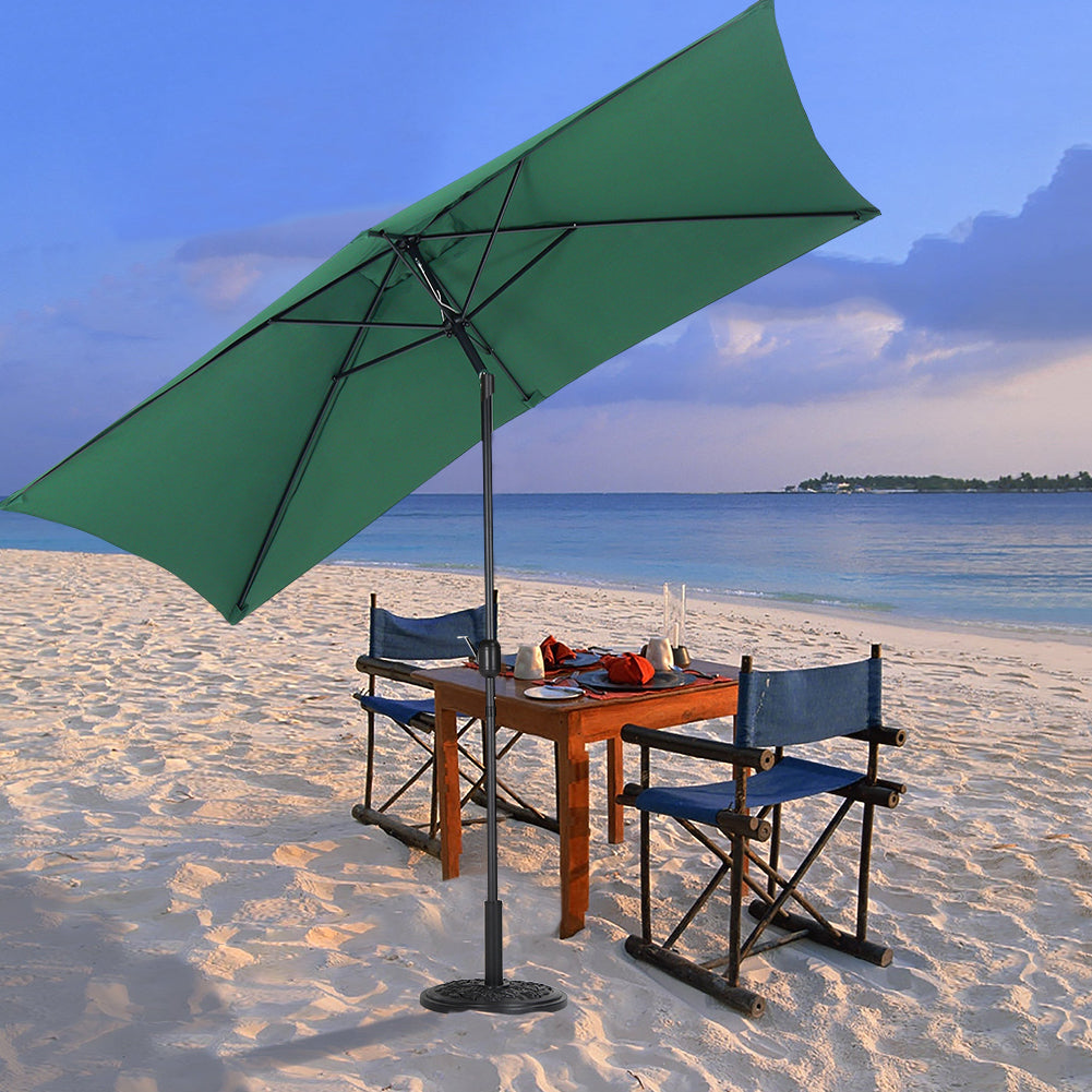 Waterproof Rectangular Parasol For Outdoor With Round Base