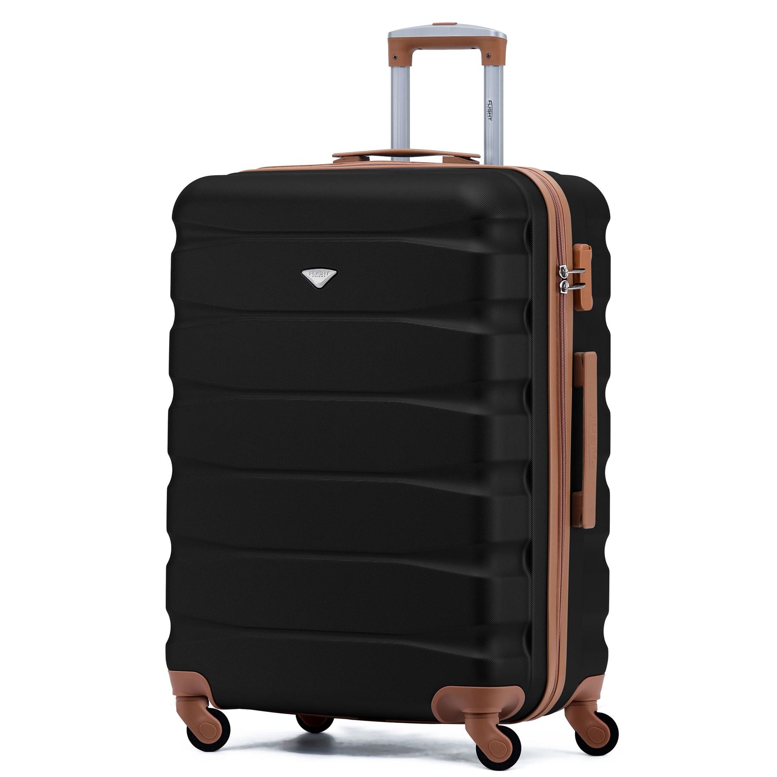 25" Medium Suitcase Check-in Hold Luggage Hard Shell 4 Wheels Tsa Lock | Medium | Black & Brown