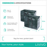 Livivo 150l Garden Waste Bags Set Of 2 Tear Resistant Waterproof Refuse Sacks