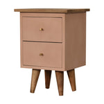 Solid Wood Blush Pink Hand Painted Bedside
