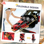 PawHut Pet Stroller Carrier Foldable Deluxe Walk Travel Dog