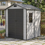 6x6 Ft Outdoor Garden Plastic Storage Shed | Black
