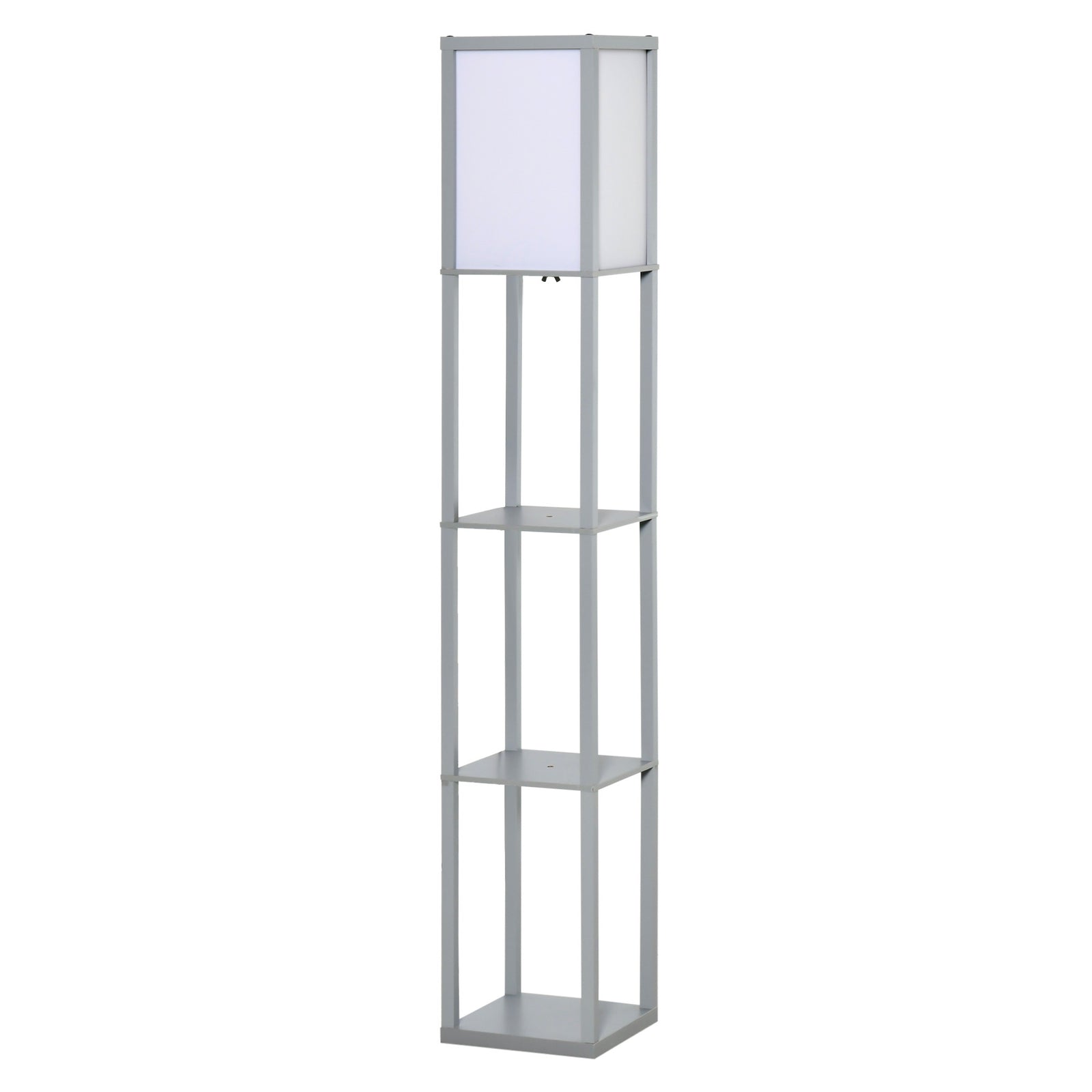 Floor Lamp Reading Lamp With 3-tier Storage Shelf Acrylic | One Size | Gray