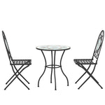 Outdoor 3pc Bistro Set Dining Folding Chairs Patio Furniture