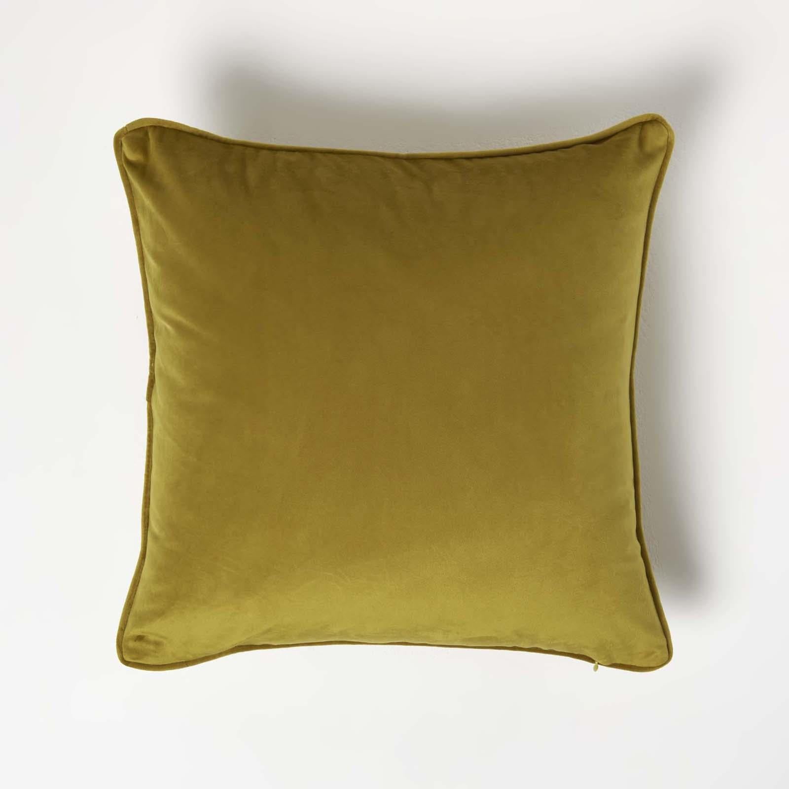 Filled Velvet Cushion With Piped Edge 46 X 46 Cm | 45cm x 45cm | Gold