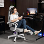 Printed Velvet Computer Recliner Chair With Adjustable Height, Grey