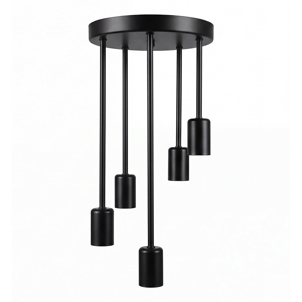 Emitto Ceiling Lights 5 Lights Flush Fitting Pendant Lamp E27 Base Black