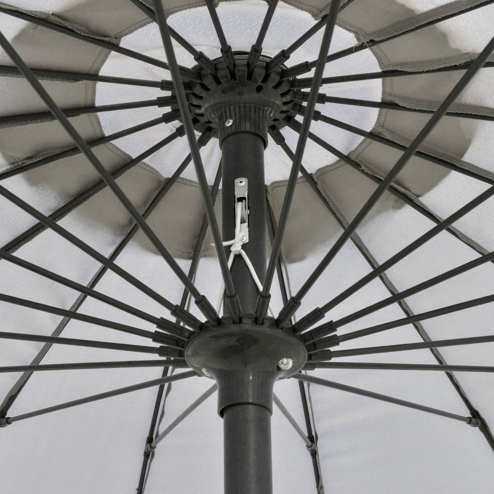 2.5m Curved Parasol With Metal Pole | Gray